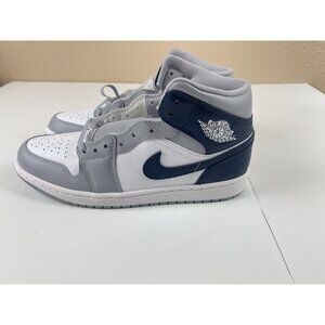Nike Air Jordan 1 Mid Size Men 12 Women 13.5 Navy Wolf Gray DQ8426-104